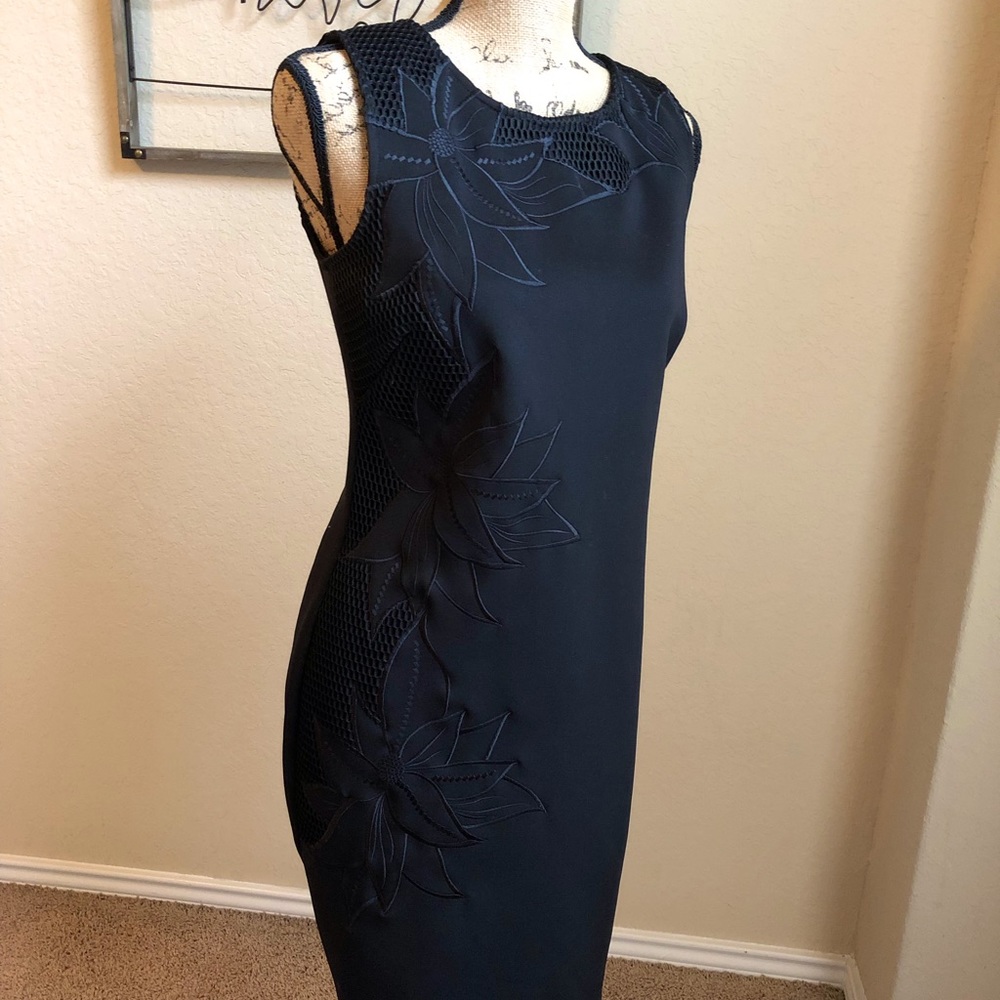 🍁SLNY LBD with Embroidery and Netted Back